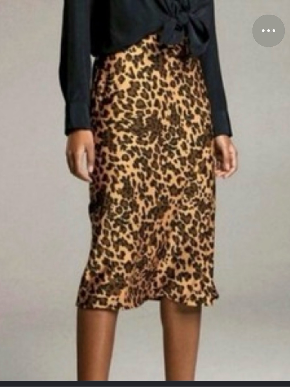 Babaton Leopard-Print Midi Slip Skirt in Brown and Black
